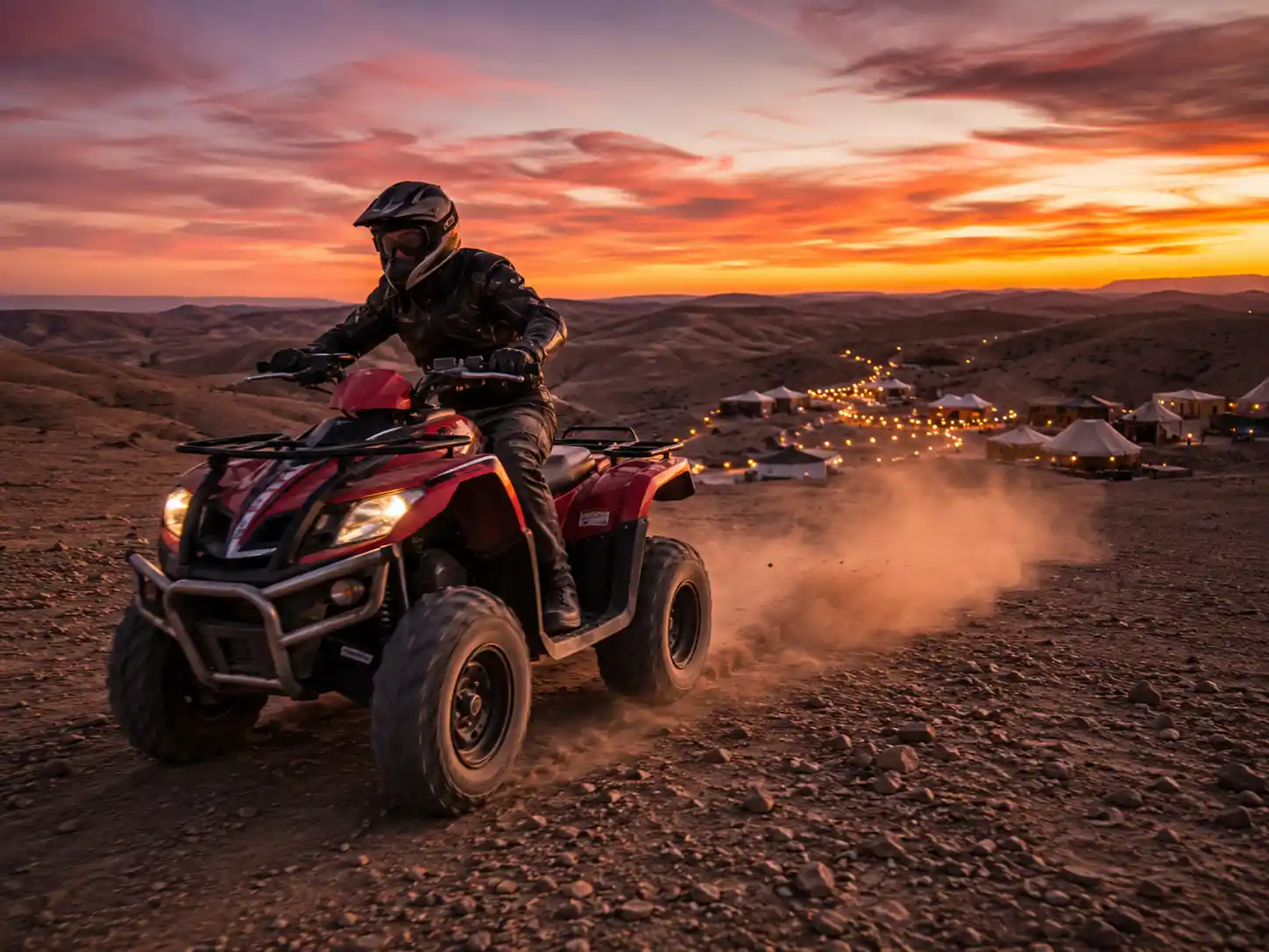 Quad bike adventure with dinner show in Agafay Desert near Marrakech